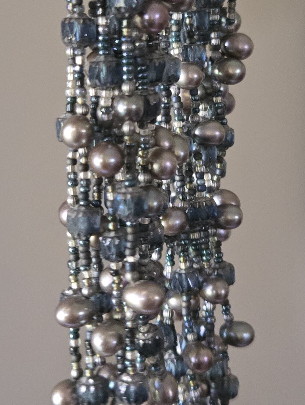 Artisan Multi Strand Freshwater Pearl Statement Necklace Boho Estate Art - Picture 12 of 16